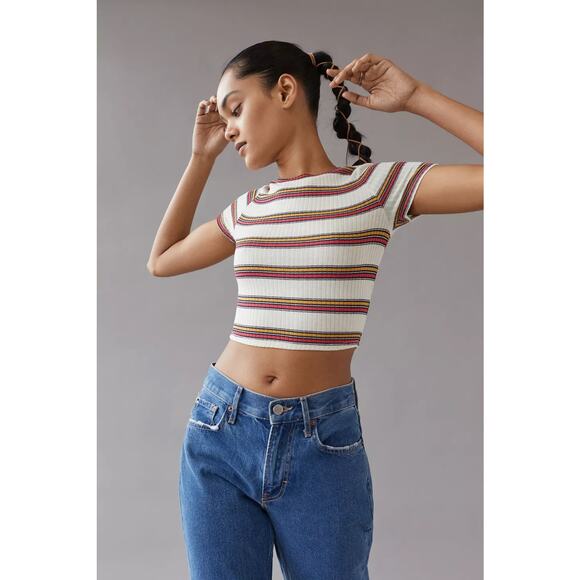 Urban Renewal Remnants Striped Baby Tee - Size Medium - Picture 1 of 6